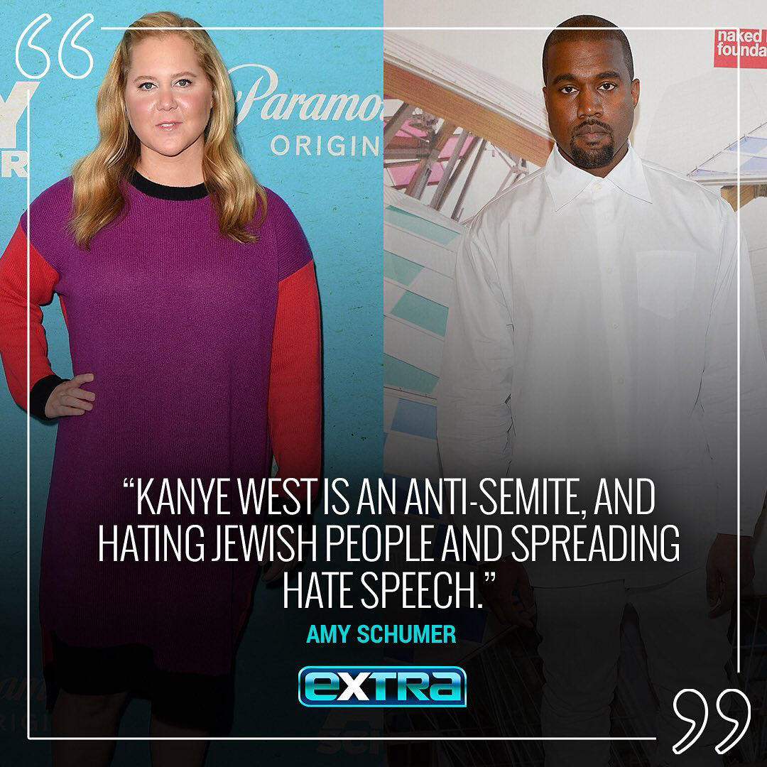 image  1 ExtraTV - Amy Schumer is sounding-off on Kanye West’s recent anti-Semitic social media posts and cal