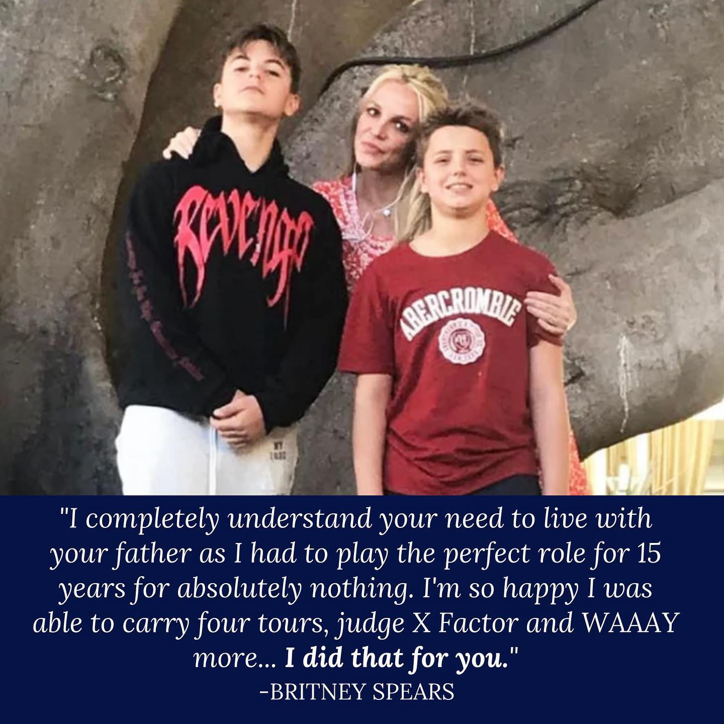 image  1 ExtraTV - Britney Spears has returned to Instagram to share a very personal message to her sons, aft