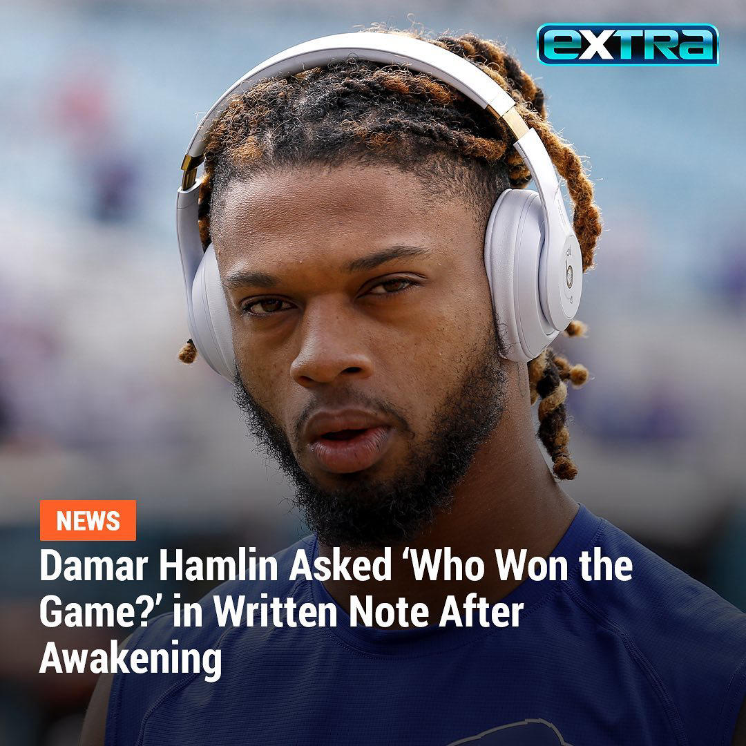 ExtraTV - Buffalo Bills safety Damar Hamlin is still intubated but is able to communicate in writing