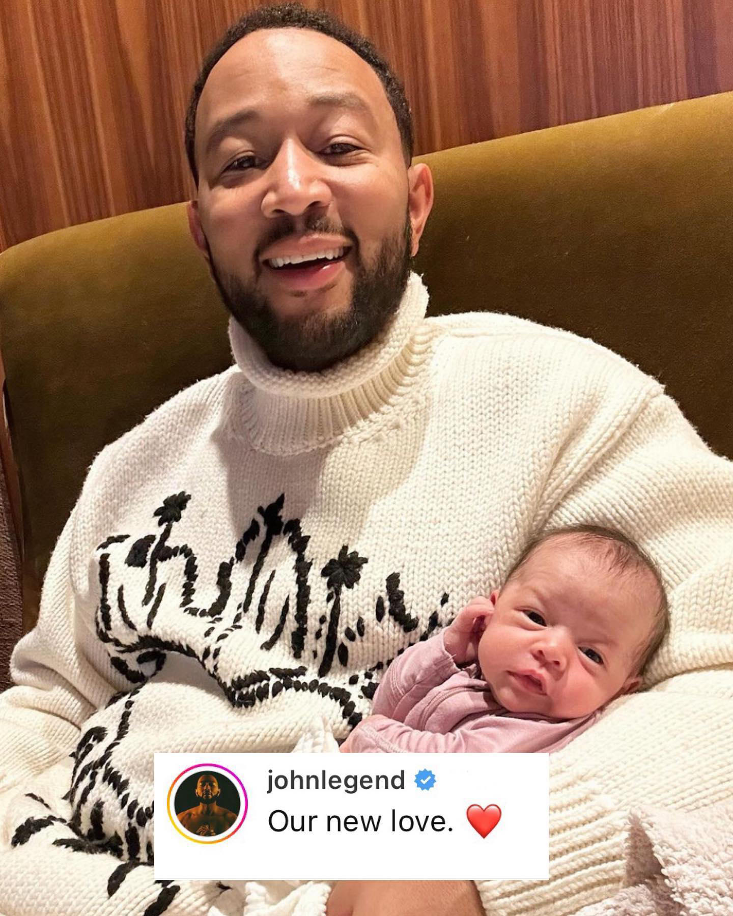image  1 John Legend’s newborn baby girl Esti already has daddy wrapped around her tiny finger