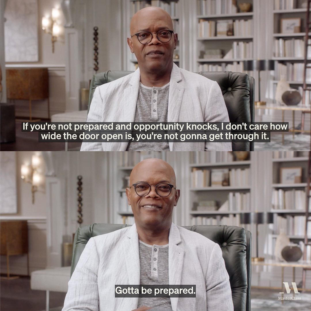 image  1 MasterClass - According to #samuelljackson, luck is the perfect meeting of preparation and opportuni