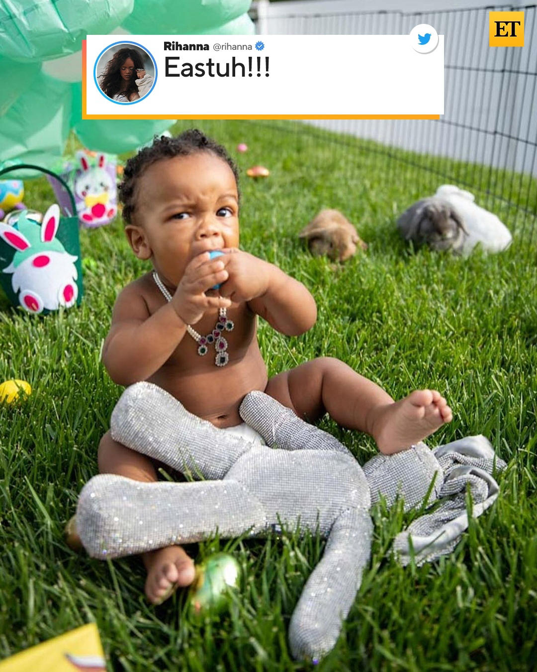 Rihanna’s little Easter bunny is living it up